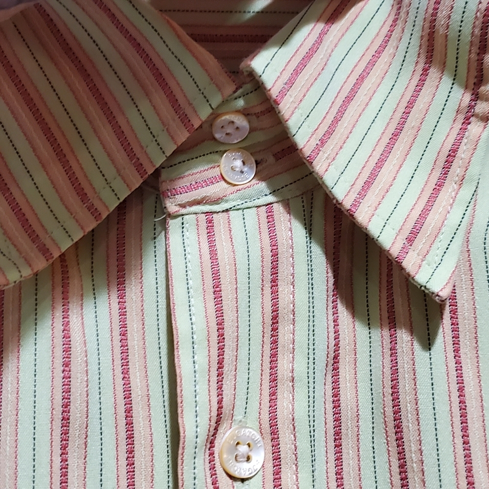 Bugatchi Uomo Button Up Striped Shirt Size L - image 6